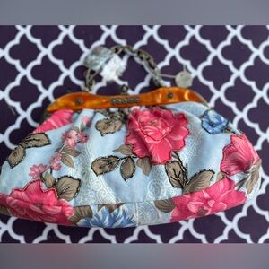 Max Mayer Floral Hand Bag with beading NEW NWT Boutique